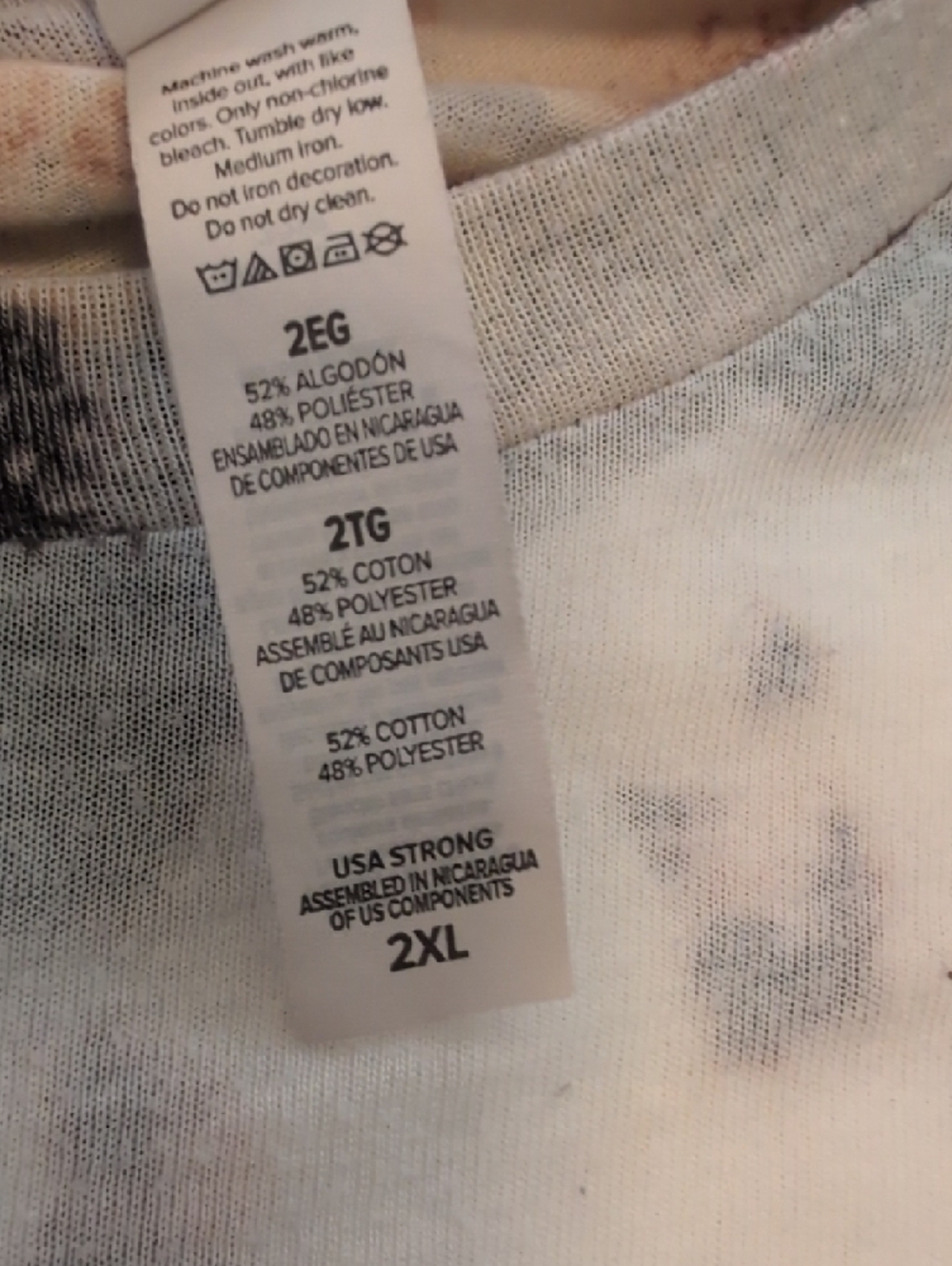 Motherhood Graphic Checkerboard Tee Black and White Tie Dyed Size 2X - Picture 9 of 9